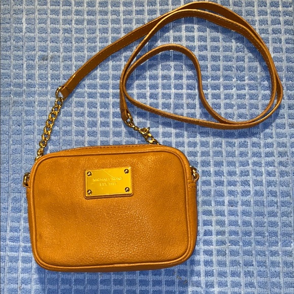 Michael Kors Handbags - Michael Kors Brown and Gold Crossbody Bag with Luxurious Finish